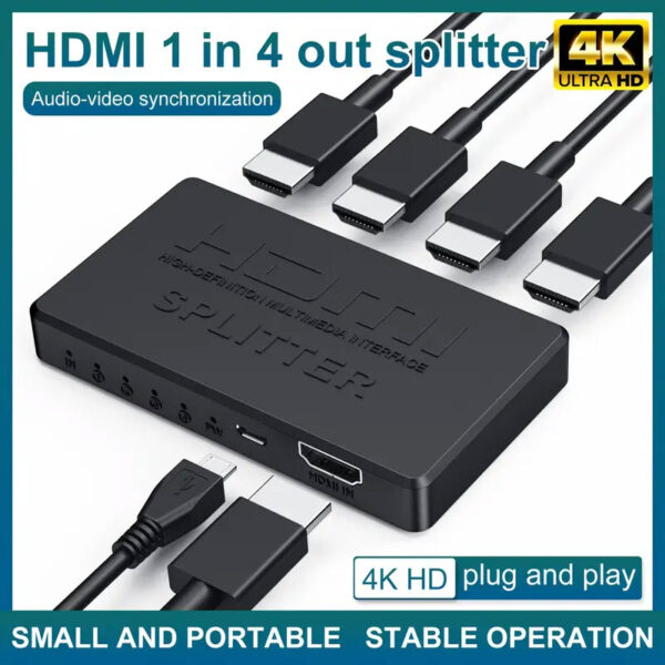 4K HDTV Splitter 1-in-4 Out